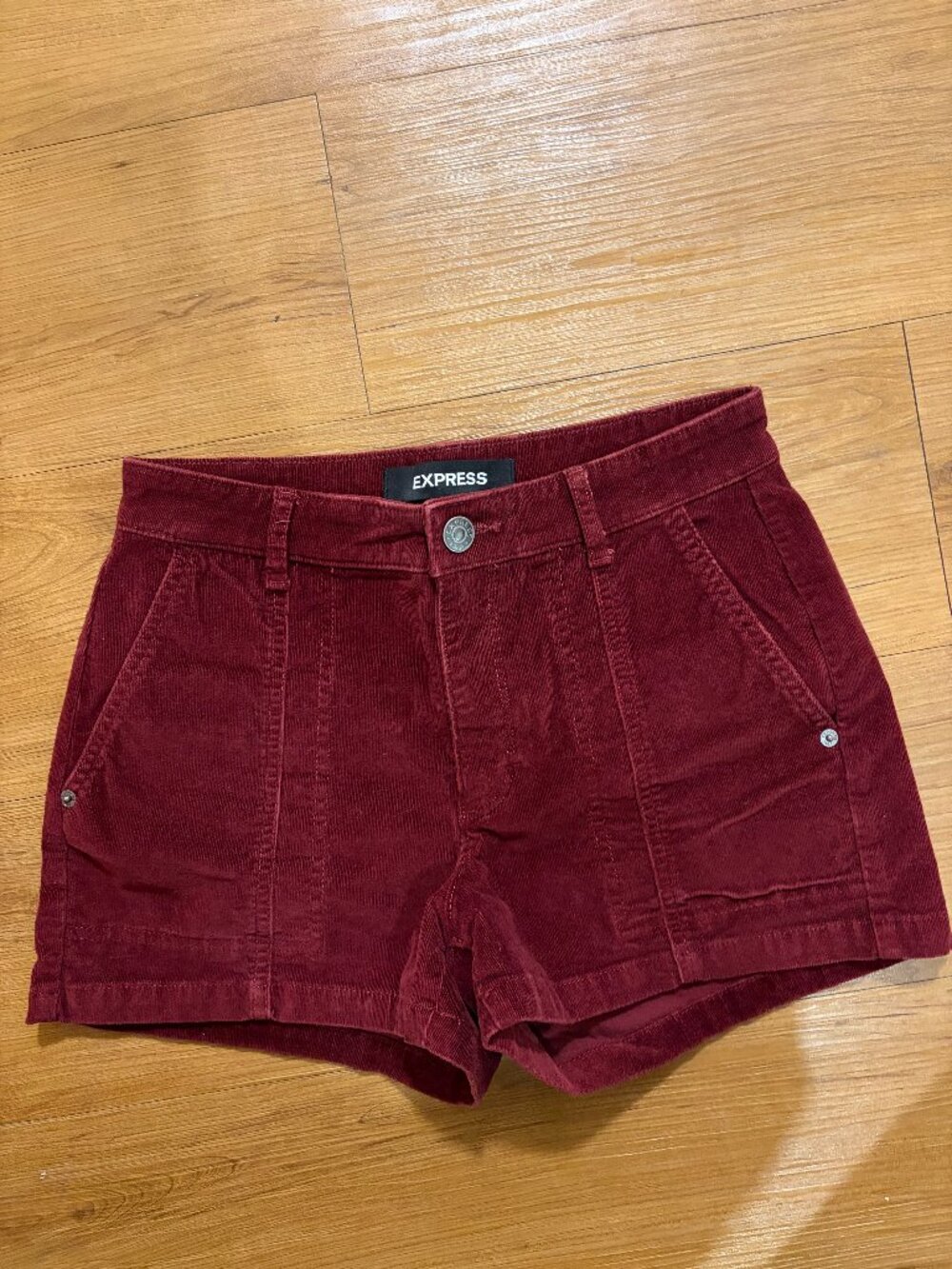 Express Burgundy Corduroy Shorts